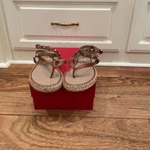 Valentino brown thong espadrillas